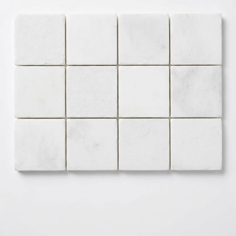 Afyon White Marble 2x2 Polished Mosaic close-up