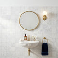 Afyon White Marble 2x2 Polished Mosaic — Powder Room wall