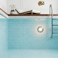 Afyon White Marble 2x2 Polished Mosaic — Swimming Pool pool interior tiling