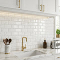 Afyon White Marble 3x6 Polished Tile — Kitchen backsplash