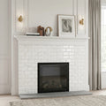 Afyon White Marble 3x6 Polished Tile — Living Room fireplace surround