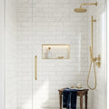 Afyon White Marble 4x12 Polished Tile — Bathroom shower wall