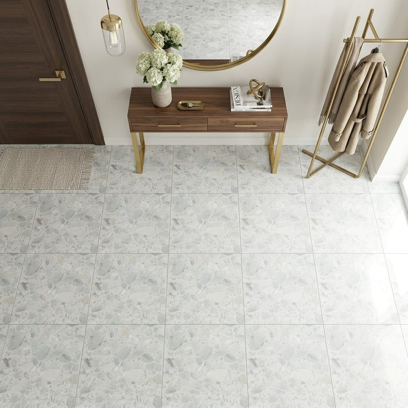 Agglomerate Tile Palladio Doge Marble 24x24 — Foyer floor