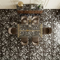 Agglomerate Palladio Moro Marble Tile in Deep Brown 24x24 — Dining Room floor