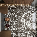 Agglomerate Palladio Moro Marble Tile in Deep Brown 24x24 — Kitchen floor