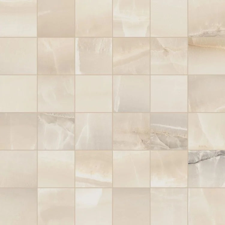 Akoya Ivory 2x2 Matte Porcelain Mosaic — Solidshape