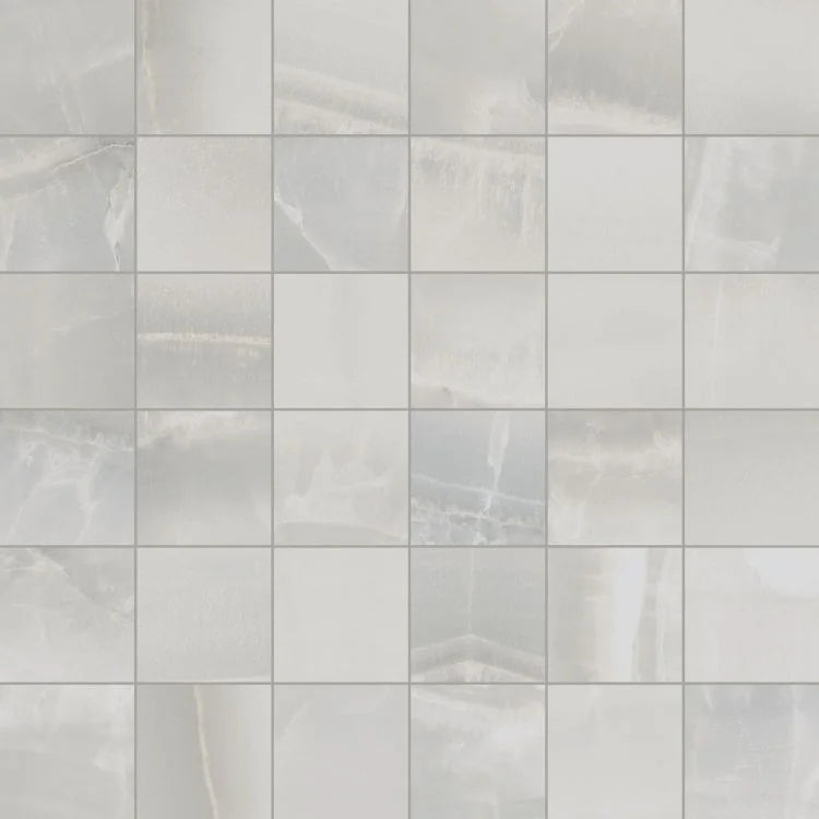 Akoya Silver Matte Porcelain Mosaic