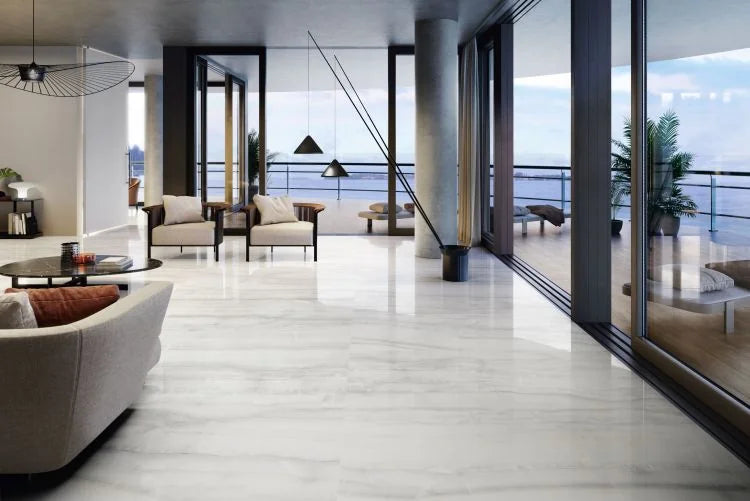 Akoya Silver 24x48 Polished Porcelain Tile