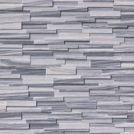 Alaska Gray 6x24 Panel 3D Honed Marble Ledger Stone