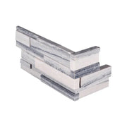 Alaska Gray 6x18 Corner 3D Honed Marble Ledger Stone