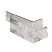 Alaska Gray 6x18 Splitface Corner Marble Ledger Stone