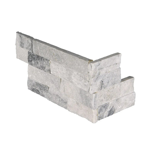 Alaska Gray 6x18 Splitface Corner Marble Ledger Stone