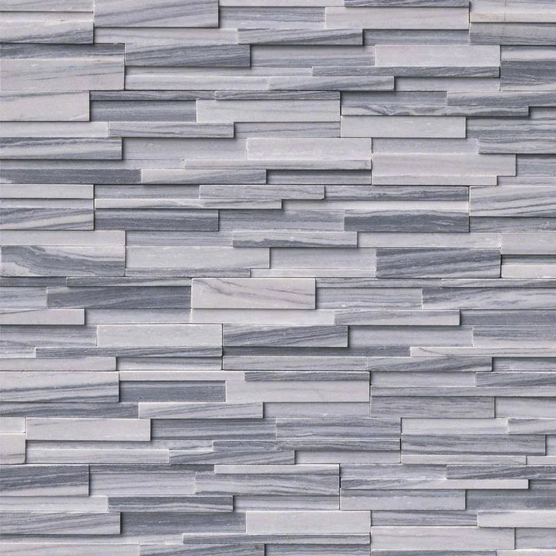 Alaska Gray 3D Honed 6x24 Panel Marble Ledger Stone