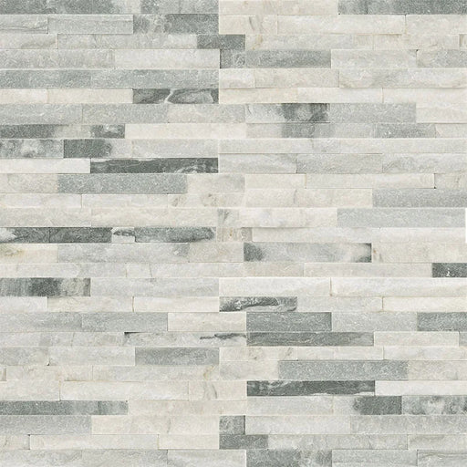 Alaska Gray Mini 4.5x9 Splitface Marble Corner Ledger Stone