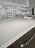 Alaska Gray Pebbles Mesh Backed Polished Marble Mosaic Tile