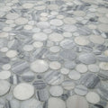Alaska Gray Pebbles Mesh Backed Polished Marble Mosaic Tile