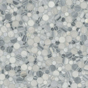 Alaska Gray Pebbles Mesh Backed Polished Marble Mosaic Tile