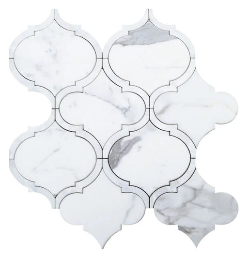 Alice Pearl Calacatta White 1x2 Marble Mosaic