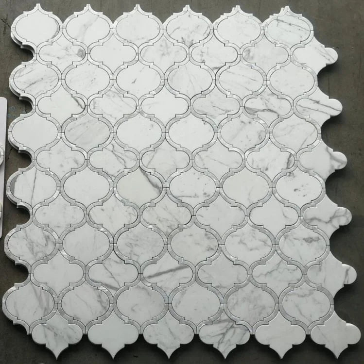 Alice Pearl Calacatta White 1x2 Marble Mosaic