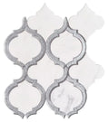 Alice Silver White Marble and Glass Mosaic
