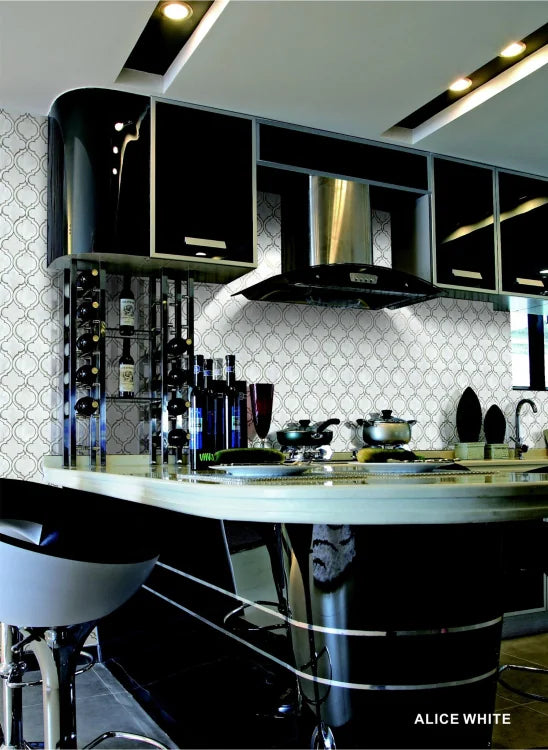 Alice White Marble and Glass Mosaic