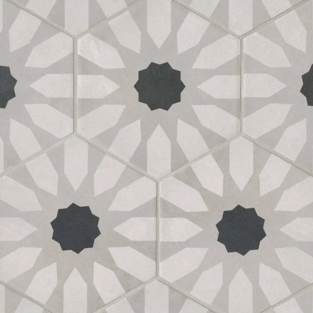 Allora Fiore 8.5x10 Hex Deco M Ceramic Tile