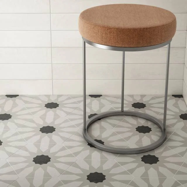 Allora Fiore 8.5x10 Hex Deco M Ceramic Tile