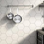 Allora Solid White 10x8.5 Hex Wall Matte Ceramic Tile
