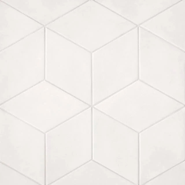 Allora Solid White 12.75x7.5 Rhombus Ceramic Tile