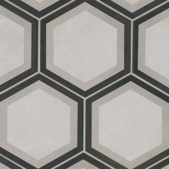 Allora Telaio 10x8.5 Hex Deco Ceramic Tile