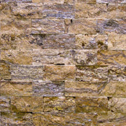 Alpine 1x2 Geometric Split-Face Travertine Mosaic Tile