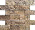 Alpine 2x4 Geometric Split-Face Travertine Mosaic Tile