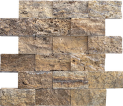 Alpine 2x4 Geometric Split-Face Travertine Mosaic Tile