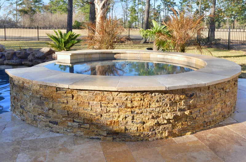 Alpine 2x4 Geometric Split-Face Travertine Mosaic Tile