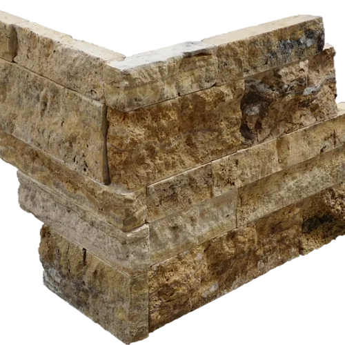 Alpine 7x10x7 Split-Face Travertine Corner Trim