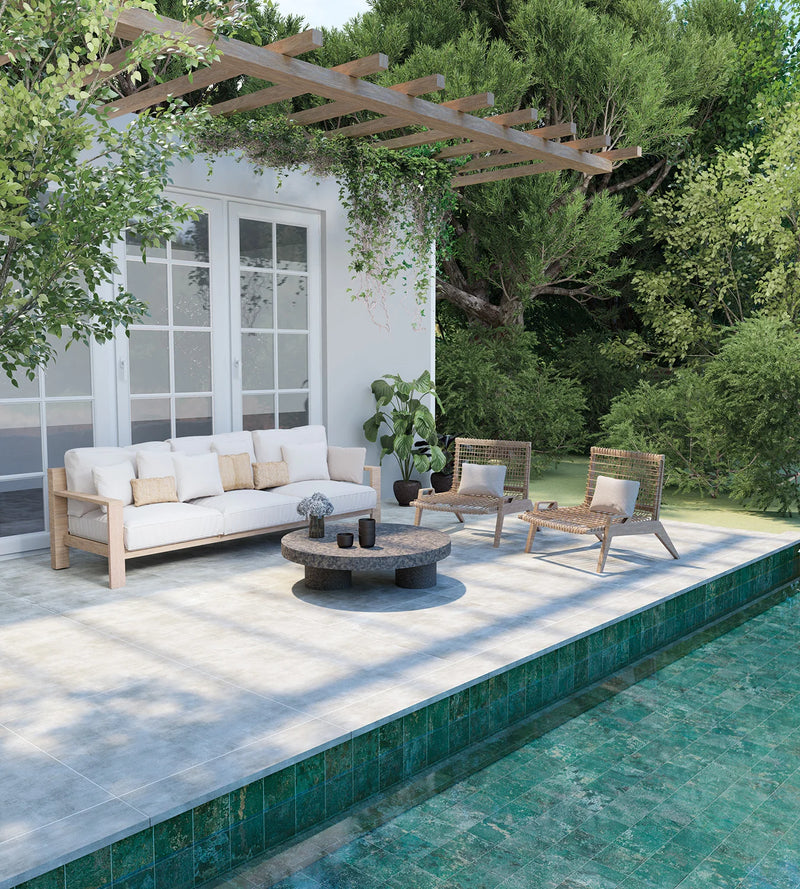 Altai Green 6x6 Porcelain Waterline Tile