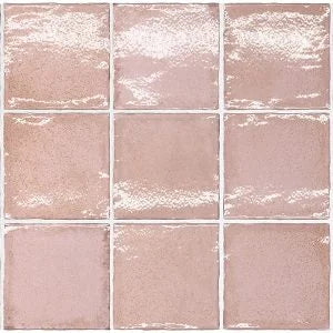 Altea Dusty Pink 3x6 Subway Glossy White Body Ceramic Tile