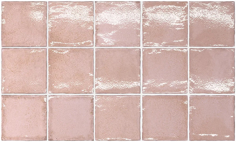 Altea Dusty Pink 4x4 Glossy White Body Ceramic Tile