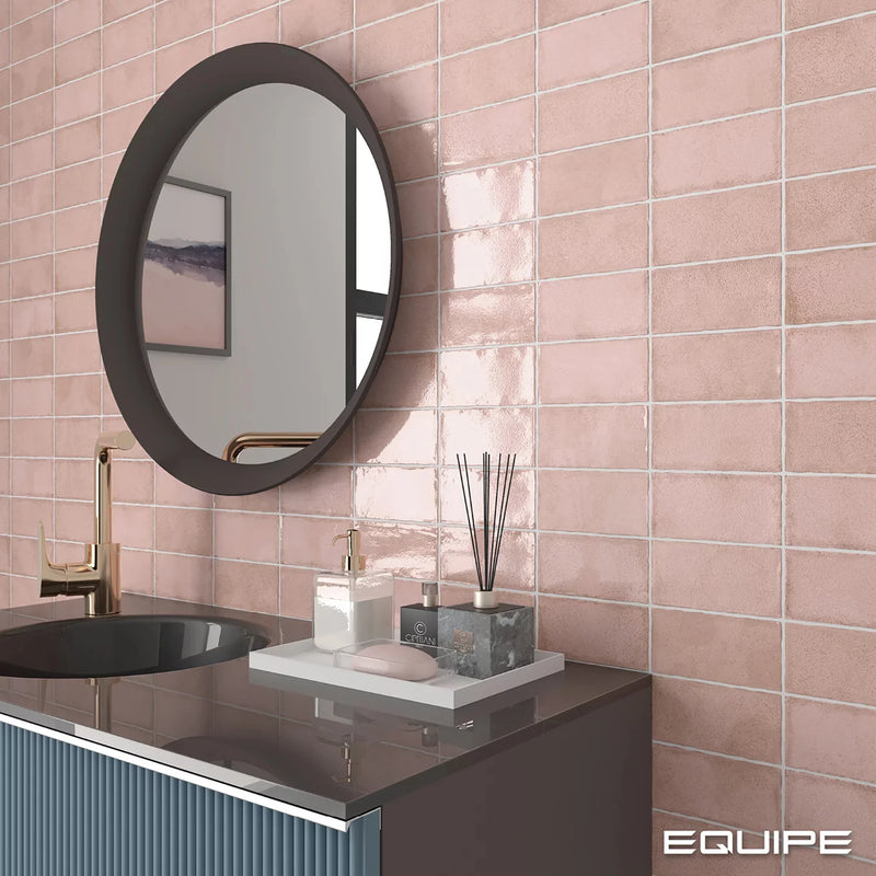 Altea Dusty Pink 4x4 Glossy White Body Ceramic Tile