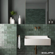 Altea Pine Green 3x6 Subway Glossy White Body Ceramic Tile