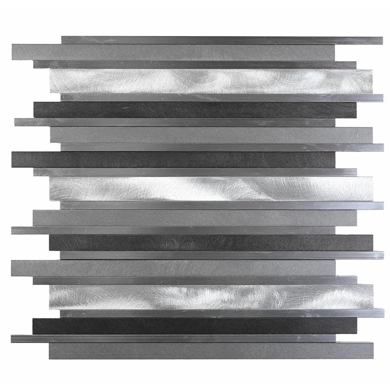 Aluminum Dark and Light Mix 12x12 Sheet Mosaic