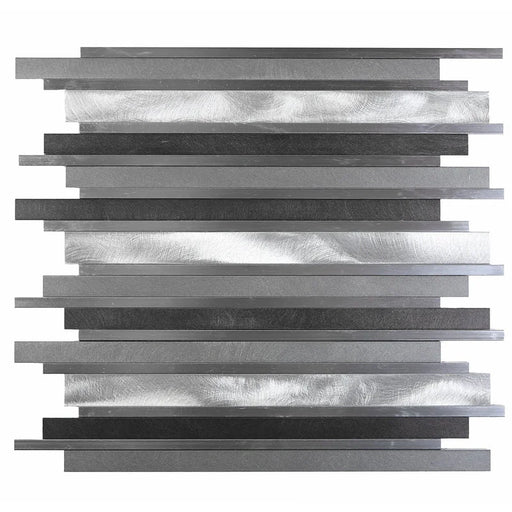 Alumix Linear Aluminum Glass Mosaic Blend
