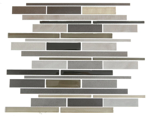 Alumix Linear White Aluminum Glass Mosaic Blend