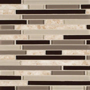 Amalfi Cafe Interlocking Pattern Misc. Glass Stone Blend Mosaic Tile