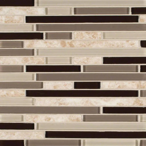 Amalfi Cafe Interlocking Pattern Misc. Glass Stone Blend Mosaic Tile