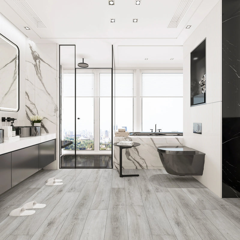 Amare Lucid Silver 7x60 EIR Painted‑Bevel 20mil SPC Wood Look Vinyl Flooring