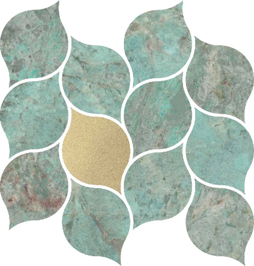 Amazonite Leaves 11.8x11.8 Special Order Porcelain Mosaic