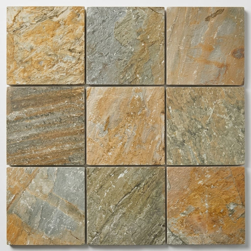 Amber Gold 12x12 Gauged Quartzite Tile close-up