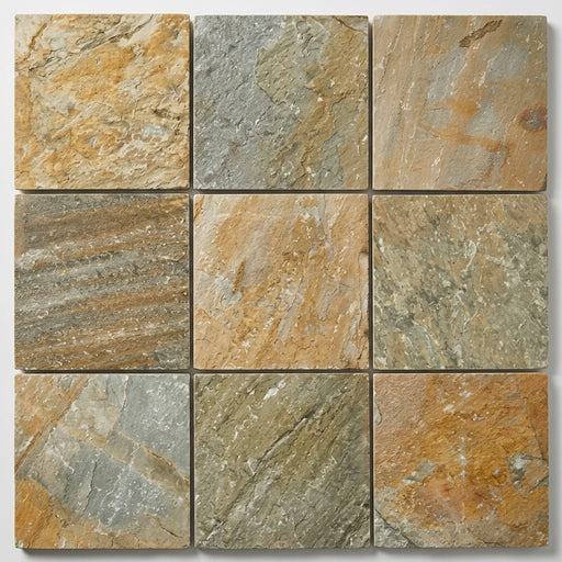 Amber Gold 12x12 Gauged Quartzite Tile close-up