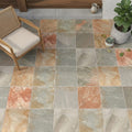 Amber Gold 16x16 Gauged Sandstone Tile — Covered Patio floor